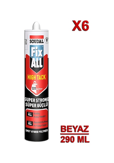 Soudal Fix All High Tack 290 Ml Beyaz 6 Adet