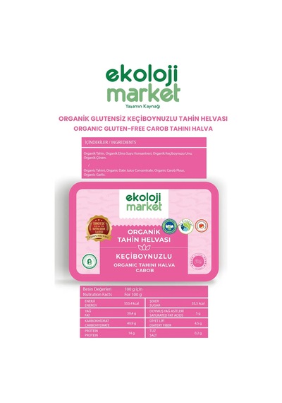 Ekoloji Market Organik Glutensiz Keçiboynuzlu Helva 200g