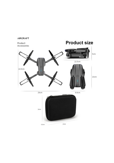 Çift Kamera Drone Uzaktan Kumanda App Destekli Quadcopter Tek Tuş İniş Kalkış