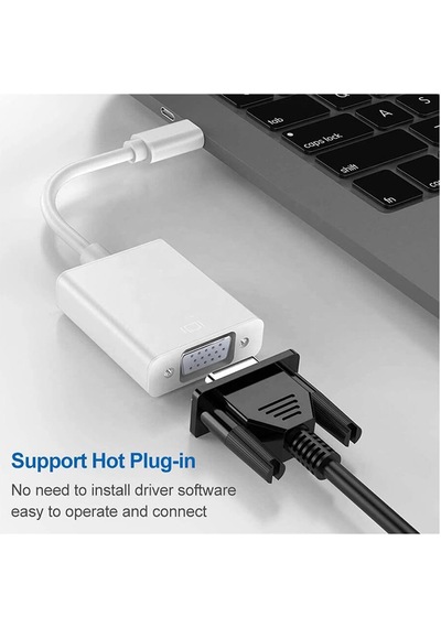 Usb Type-C To Vga Çevirici Dönüştürücü Kablo Type-C Apple Uyumlu MacBook