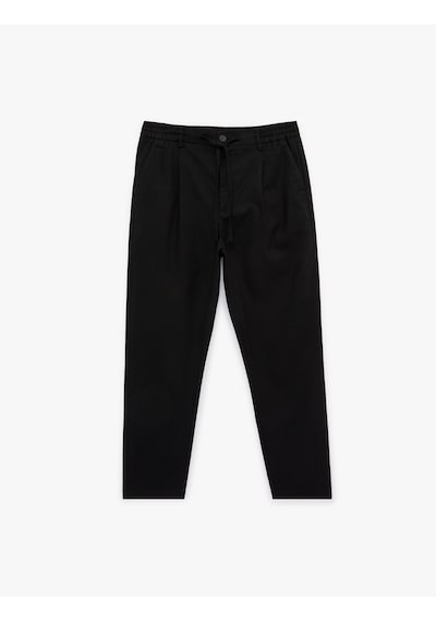 Koton Regular Fit Beli Lastikli Düğmeli Düz Paça Keten Karışımlı Chino Yazlık Pantolon Siyah 6sam40003hw Koton Regular Fit Beli Lastikli Düğmeli Düz Paça Keten Karışımlı Chino Yazlık Pantolon Siyah 6sam40003hw