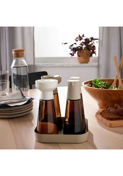 Ikea Halvtom 2'li Baharat Değirmeni Seti 19 X 8 Cm 300 Ml Kahverengi Siyah Kahverengi - Siyah