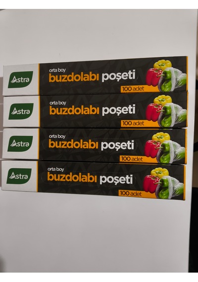 Astra Buzdolabı Poşeti Orta Boy 4 x 100'lü