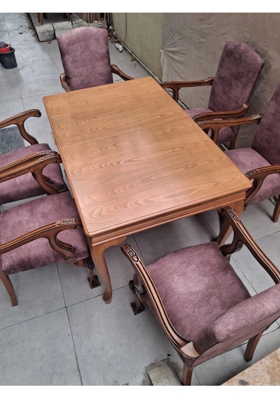 Masa Sandalye Berjer 90627 Bengi Klasik Model Kayın Aslan Ayak Açılır Masa 6 Ad Kahverengi Masa Sandalye Berjer 90627 Bengi Klasik Model Kayın Aslan Ayak Açılır Masa 6 Ad Kahverengi