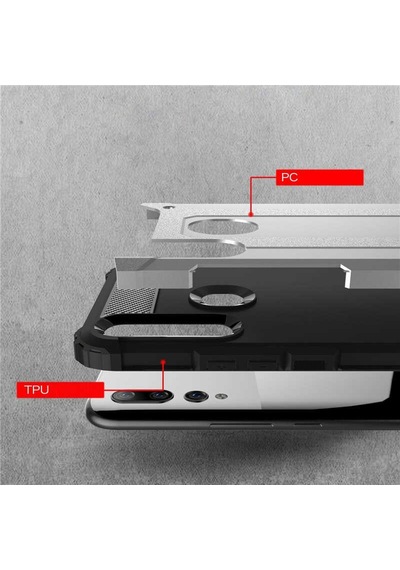 Noktaks - Huawei Uyumlu Huawei Y9 Prime 2019 / Y9 2019 - Kılıf Çift Katman Zırh Tank Crash Military Kapak - Gold