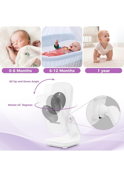 Hellobaby Bebek Monitörü, Gece Görüş & Vox Modu Kamera Sistemi