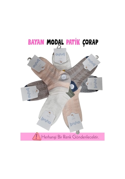 Angbutik Aytuğ 33278 Kadın Modal Patik Çorap Çok Renkli