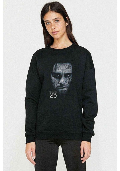 The Number 23 Baskılı Siyah Kadın Sweashirt