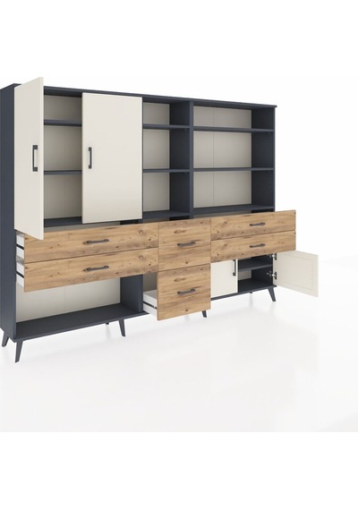 Arges Dolap 10 Raflı 6 Çekmeceli 4 Kapaklı 220x30x163 Antrasit-aytaşı/çam Aytası/atlas Çam - Antrasıt Arges Dolap 10 Raflı 6 Çekmeceli 4 Kapaklı 220x30x163 Antrasit-aytaşı/çam Aytası/atlas Çam - Antrasıt