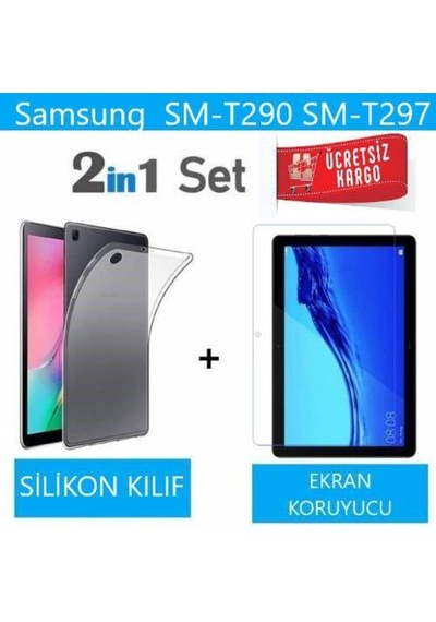 Samsung Uyumlu Galaxy Tab A8 T290 Slikon Kılıf +Nano Ekran Koruyucu