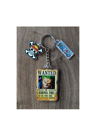 Owl Bag One Piece Wanted Serisi Roronoa Zoro Desenli Acrylic Anahtarlık Çanta Süsü Çok Renkli