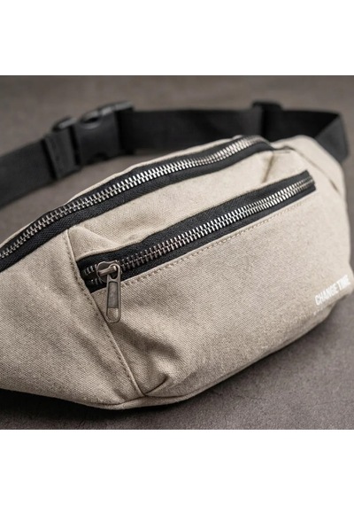 Bezos Krem Unisex Bel Çantası Çapraz Askılı Günlük Kullanım Fermuarlı 30x13 Cm Nıda