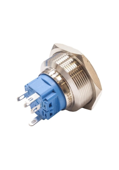 Motorobit 28B-G1-E 28Mm Çıkık Yaylı Işıklı Metal Buton - Sarı