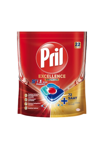 Pril Excellence Premium 5'i1 Arada Kapsül 22'li 409.2g 4 Adet