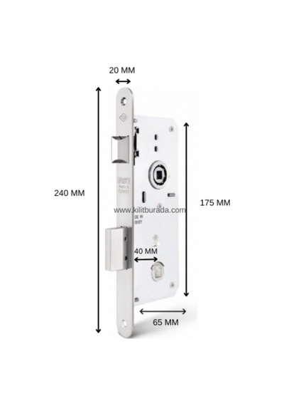 Tursan Gömme Kilit Wc Oval 20 Mm Aynalı 40 Mm