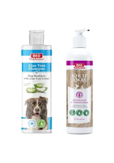 Bio Petactive Aloe Vera Özlü Köpek Şampuanı 400 Ml + Knot Away Kıtık Açıcı Krem 250 Ml 2 Li Set