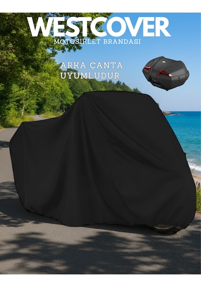 Honda Xl 1000v Varadero Branda Arka Çanta Uyumlu Siyah Renk Motosiklet Brandası Motor Örtüsü Çadır Su Geçirmez Motosiklet Kılıfı Motor Brandası