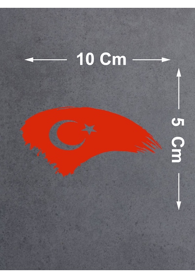 Türk Bayrağı Sticker - Ay Yıldız, Türkiye, Araba Oto Motosiklet Karavan Sticker - 00786 10x5 Cm