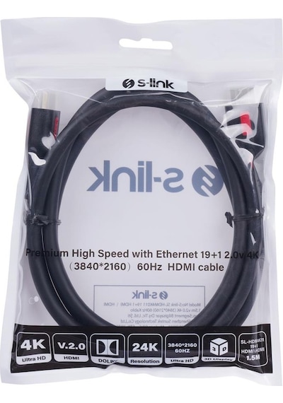S-lınk SL-HDM4K011 1.5 M V2.0 4K 60 Hz Hdmı Kablo