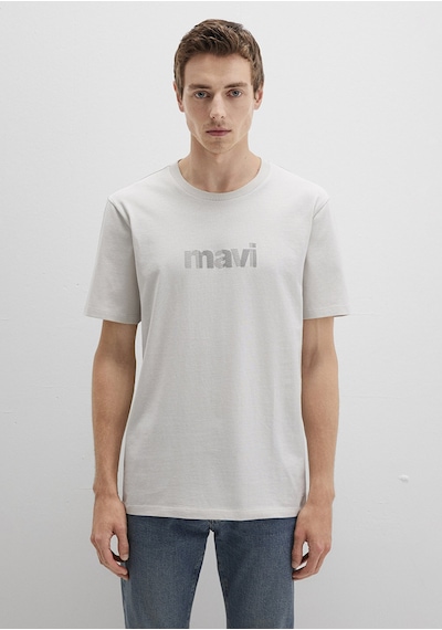 Mavi - Mavi Logo Baskılı Gri Tişört 0612936-80192 Gri
