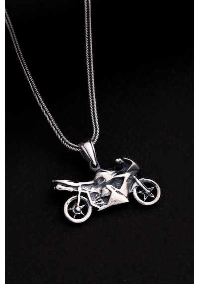 Erkek Gümüş Kolye - Motor Figürlü Gümüş Erkek Kolye