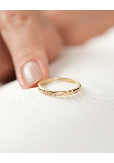 Debora Jewelry 14 Ayar Altın Yarım Tur Yüzük