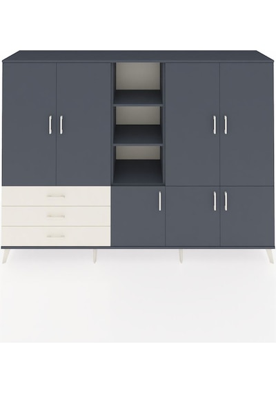 Hyperion Dolap 11 Raflı 3 Çekmeceli 7 Kapaklı 220x44x163 Antrasit Antrasit-antrasit/aytaşı Hyperion Dolap 11 Raflı 3 Çekmeceli 7 Kapaklı 220x44x163 Antrasit Antrasit-antrasit/aytaşı