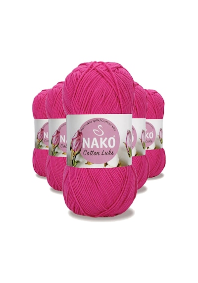 5 Adet Cotton Lüks Yelek Tunik Kazak Bluz Hırka İpi Yünü Fuşya 97572