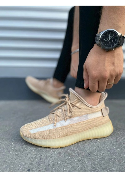 Mevese Morven Erkek , Kadın Triko Sneaker Ayakkabı Günlük Bağcıklı Hafif Spor Modeli - Bej