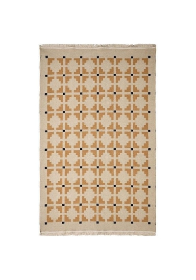 Ikea Telegraflınje Halı 170 X 240 Cm Sarı - Bej