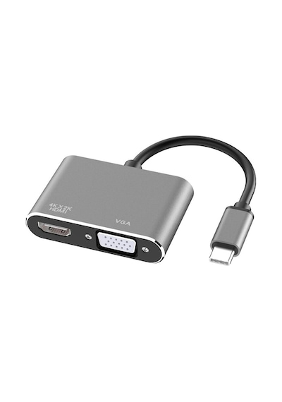 Type-C To Hdmi Vga Kombo Çevirici 4Kx2K Dönüştürücü Adaptör 4728