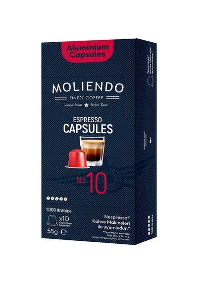 Moliendo No:10 Nespresso Uyumlu Kapsül Kahve 10'lu 55 G - 4 Adet Tarı