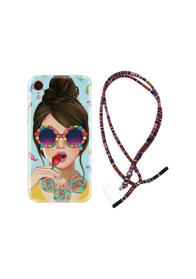 Apple Uyumlu iPhone XR Kılıf Rasta Boyun Askılı Sugar And Woman 1418