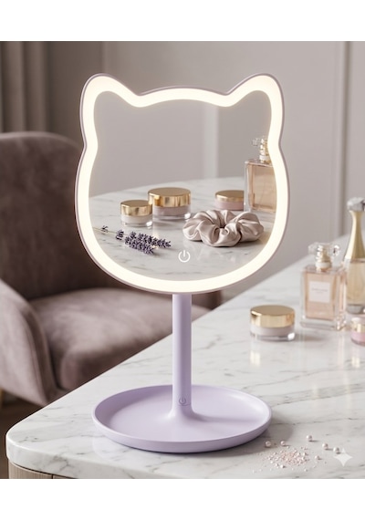 Kedi Şeklinde Ayaklı Makyaj Aynası Diğer