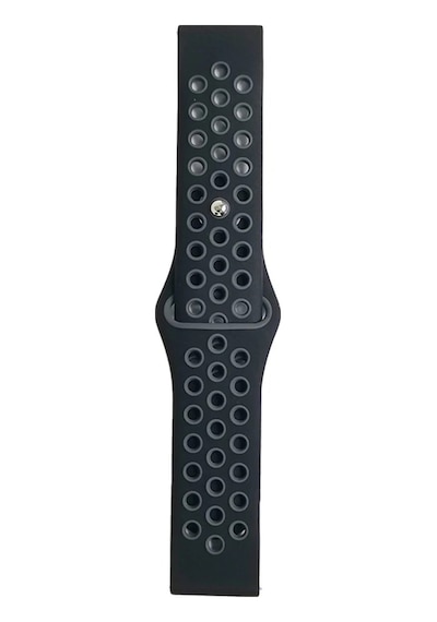 Watch 20mm Spor Delikli Kordon - Siyah-gri Diğer