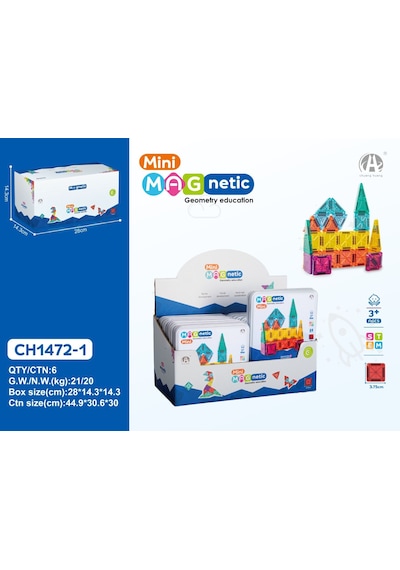 Ch1472-1 3.75cm Mini Magnetic Blok Metal Kutu 24 Pcs
