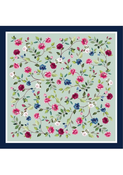 Tarzını Seç Lacivert Gül Fular / Bandana / Aksesuar / Şal / Eşarp 70x70