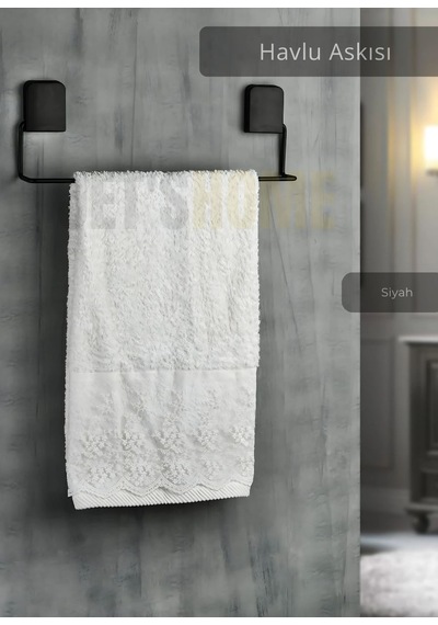Jet's Home Havlu Askısı Paslanmaz Çelik Yapışkanlı Banyo Havluluk Düzenleyici Siyah Siyah