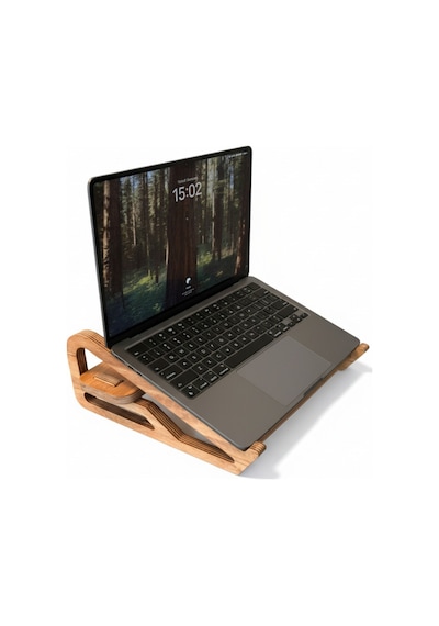 Ahşap Dekoratif Laptop Standı Ergonomik Düzenleyici Organizer