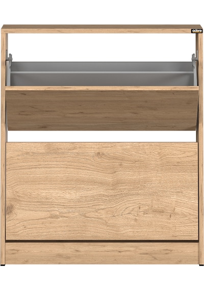 Flat Duo 2 Katlı Geniş Ayakkabılık - Florida Meşe 73x84x26 Cm Meşe