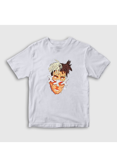 Presmono Unisex Çocuk Melting Xxxtentacion T-shirt Beyaz