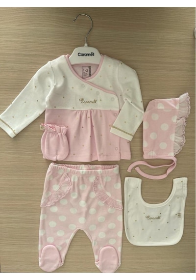 Caramell Hastane Çıkışı 5li Set Kız Bebek Pembe Zk6520 Açık Bej