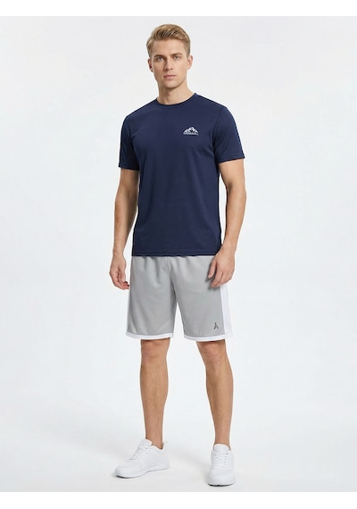 Orendahill Erkek Spor Şort Hızlı Kuruyan Esnek Regular Fit Gym Cepli Yan Çizgi Detaylı Activewear Gri