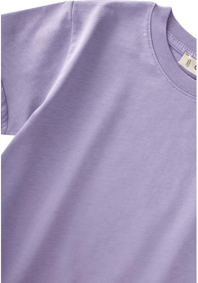 Cigit Etiket Detaylı T-shirt 2-10 Yaş Lila