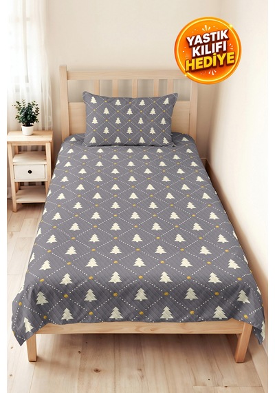 Çam Ağacı Gri Genç Odası Tek Kişilik Pike Takımı - Geometrik Hardal 160x220 Cm Kapitone Yatak Örtüsü Fısıltılı Göl İzi
