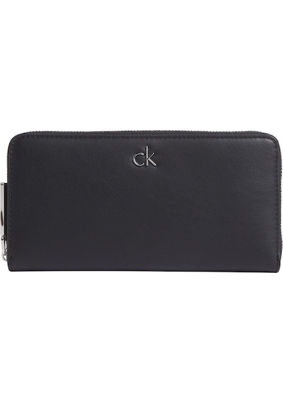 Calvin Klein Ck Re-lock Large Zip Around Siyah Kadın Cüzdan-8434 Siyah