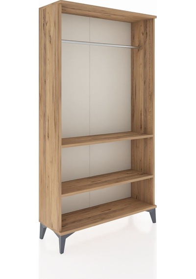 Arges Dolap 2 Raflı Kapaklı Tek Askılı 88x30x163 Çam-çam Çam