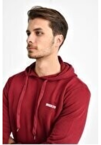 Süperlife Kapşonlu Uzun Kollu Baskılı Dar Kalıp İnce Erkek Sweatshirt Spr 2019k61 Bordo