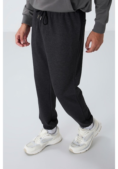 Tommy Life Antrasit Melanj Yüzeyi Dokulu Standart Fit Erkek Eşofman Alt - 82156 Antrasit - Melanj