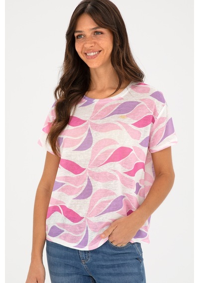 U.S. Polo Assn.  Kadın Lila Bisiklet Yaka Tişört 50281792-VR034